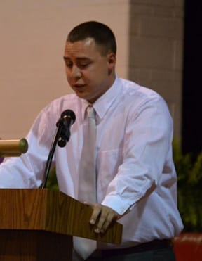 Jon Mitchen, Chief Administrative Officer, The Kaderly Foundation at 2013 Manchester Senior Awards Presentation